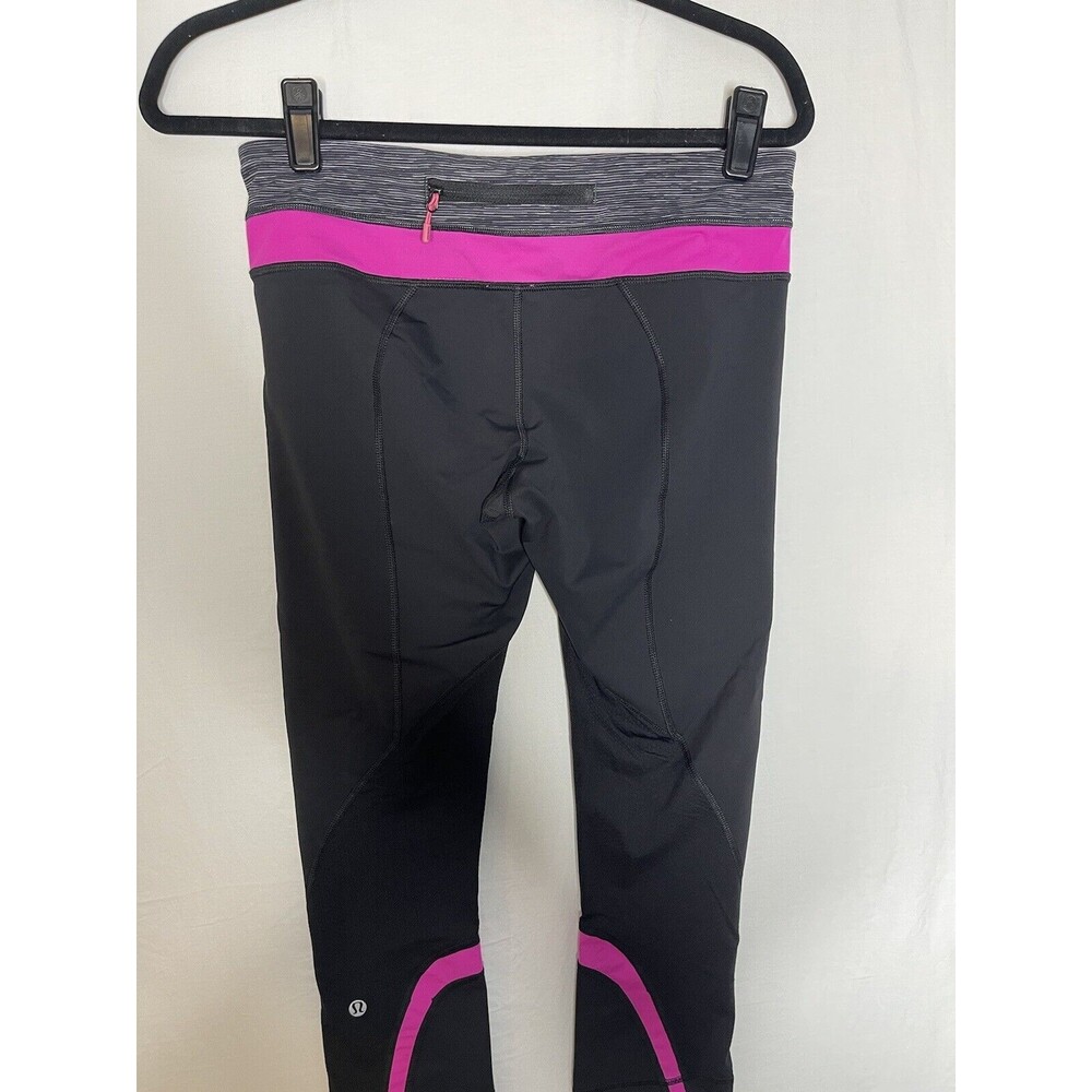 Lululemon Run: Inspire Crop II Size 8 Black Wee Are From Space Black Paris Pink - Picture 4 of 11